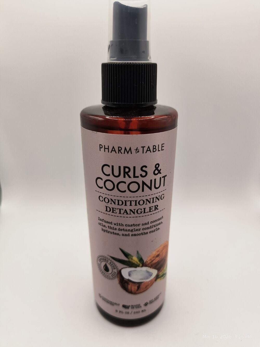 Pharm to Table Curls & Coconut Conditioning Detangler Spray Coconut Castor 8oz